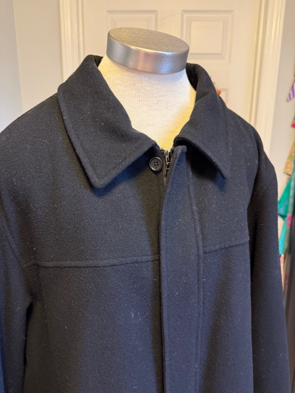 Alfani Charcoal Grey Men's Wool-Blend Pea Coat - Picture 3 of 9